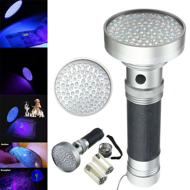 100LED UV Ultra Violet Blacklight Scorpion Flashlight Detect