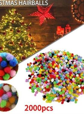 2000pcs 8mm Mini Fluffy Soft Pom Poms Mixed Color Pompoms Ba