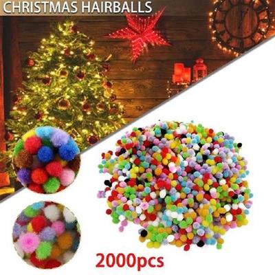 2000pcs 8mm Mini Fluffy Soft Pom Poms Mixed Color Pompoms Ba