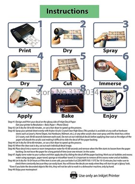 Transparent Waterslide Decal Paper for Inkjet Printer A4 Wat