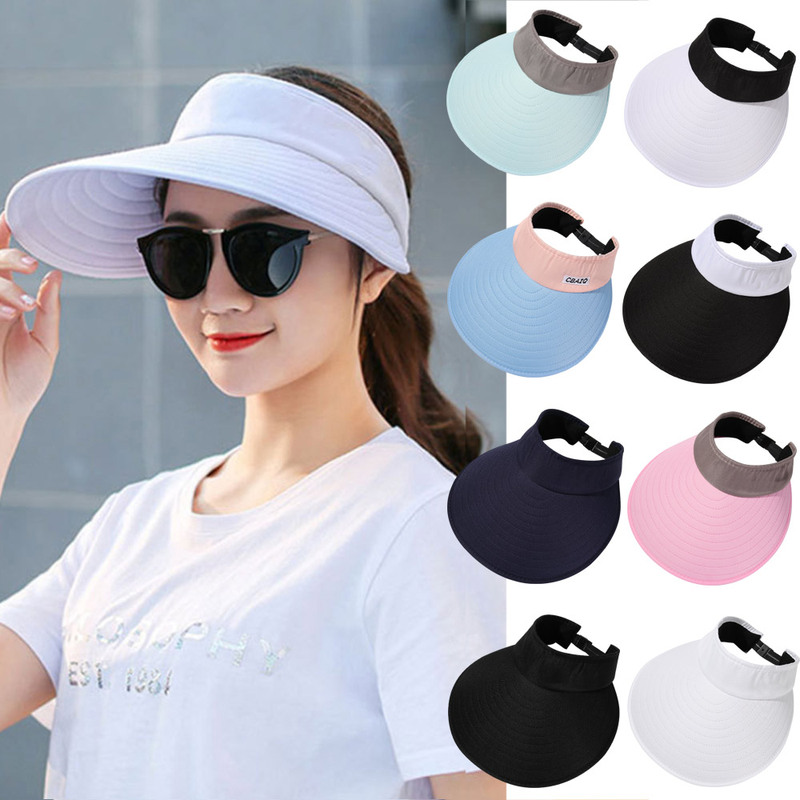 Summer Wide Brim Sun Visor Hat Adjustable UV Protection