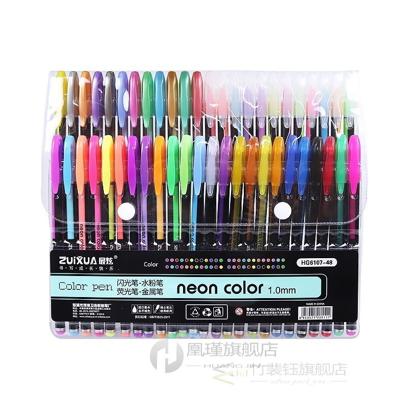 ZUIXUA Neon Color Creative Metal Colored Gel Pen 12/16/24/36