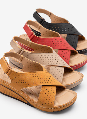 Women Shose Summer 2021 Casual Leather Sandals  Retro Sandal