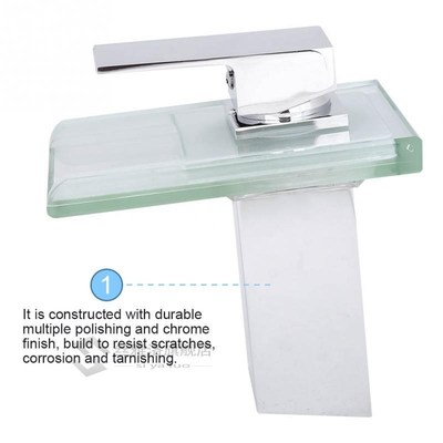 Bathroom Water Flown Waterfall Sink Faucet Single Handle Bas