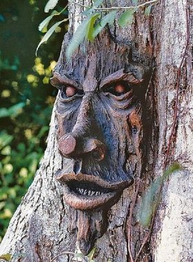 Bark Ghost Face Facial Features Decoration Outdoor Creative
