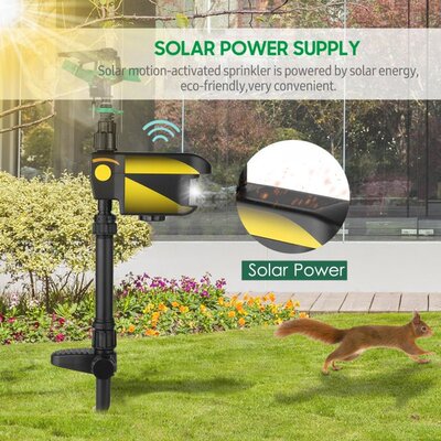 Solar Power Motion-Activated Animal Repeller Yard Enforcer M