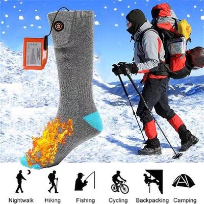 Men Women Winter Warm USB Electric Heated Socks 4400mAh