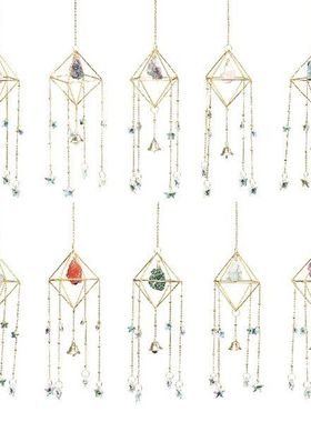 Crystal Windchime Raw Stone Wind Chime Elegant Artwork Raw