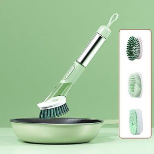Dishwashing Brush Soap Dispenser Brush Pot Pan Degreaser