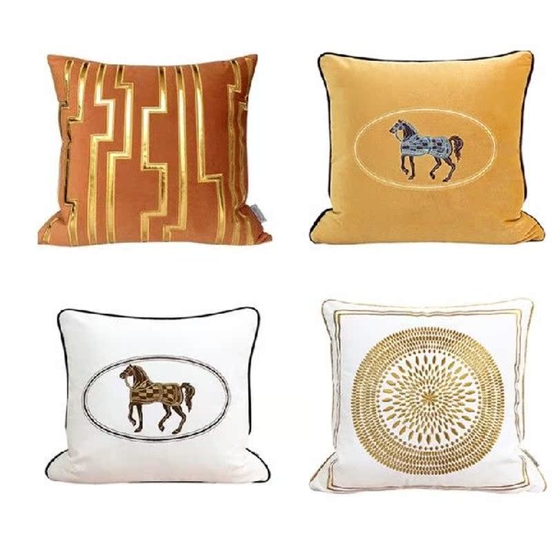 45x45cm square back cushion cover embroidered velvet pillow