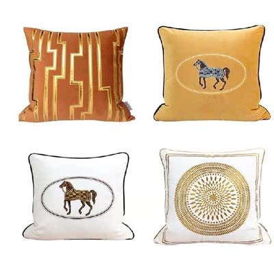 45x45cm square back cushion cover embroidered velvet pillow