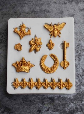 Mold 3D Silicone Vintage Frames Lace Trim Modeling Cake Deco