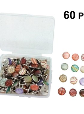 60PCS 10mm Pushpins Colorful Thumbtack for Photos Bulletin B