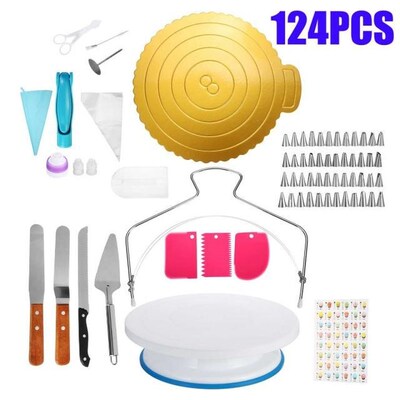 124pcs/set Cake Turntable Set Multifunction Cake Decorating