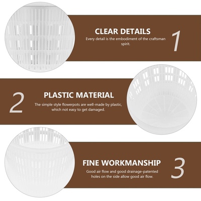 5 Sets of Orchid Flowerpots Rounded Flower Pots Practical Pl