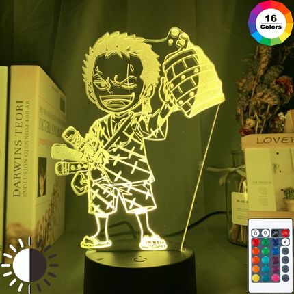 Anime ONE PIECE Led Night Light Roronoa Zoro Figure Nightlig