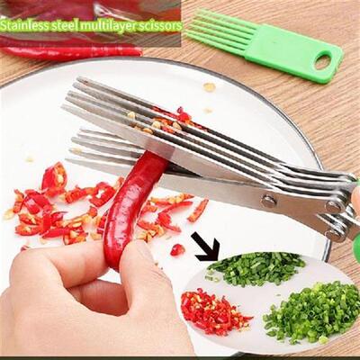 19cm Minced 5 Layers Basil Rosemary Kitchen Scissor