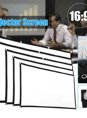 16:9 Simple Projector Curtain 60/72/84/100/120/150 inch Port