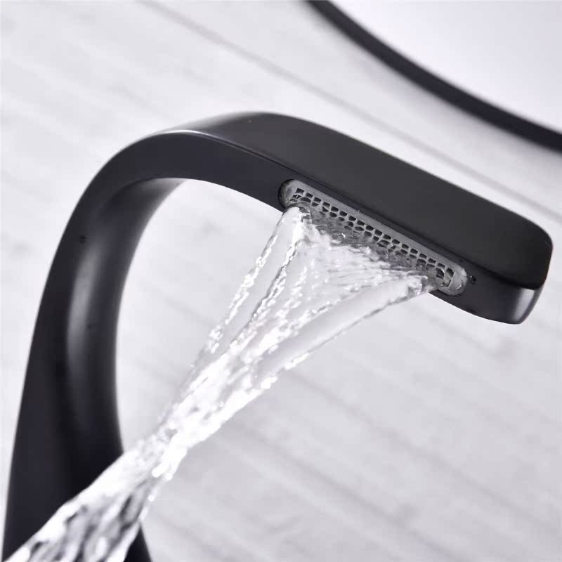 Black Faucet Bathroom Sink Faucets Hot Cold Water Mixer Cran