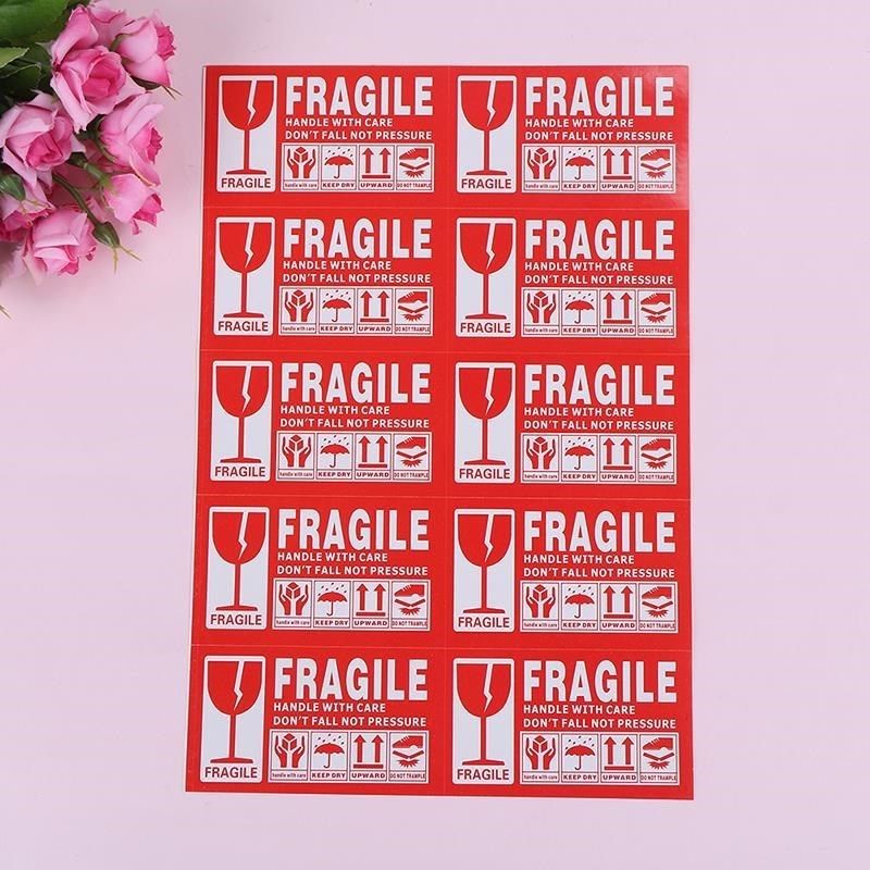 100/240/40pcs 1Pack Fragile Warning Label Sticker 9*5cm/3.5*