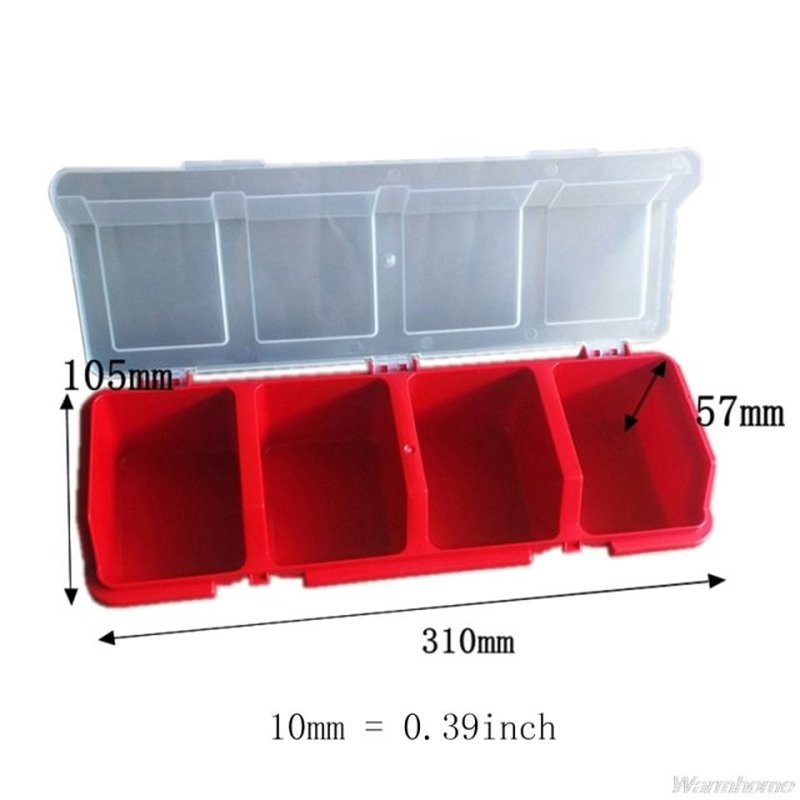 Plastic Tools Storage Box with Cover Parts Screw Toolbox Cas