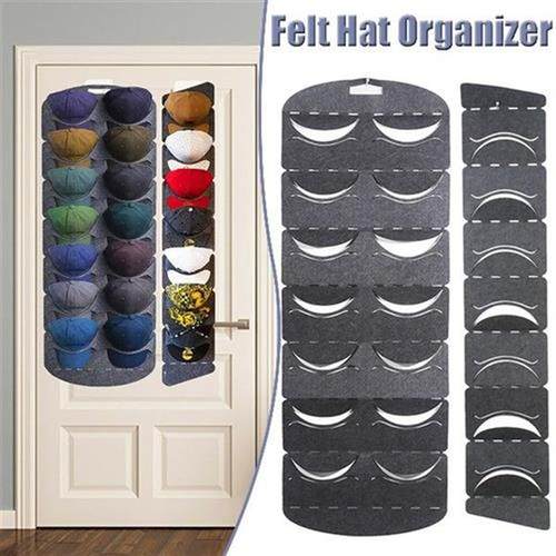 Hanging Felt Hat Organizer 14 Pockets Foldable Baseball