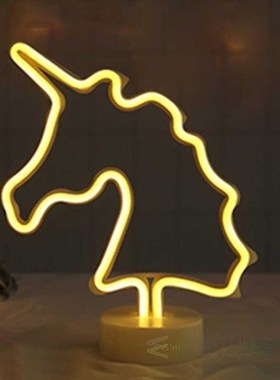 Table Lamps For Bedroom Room Home Neon Sign USB Rainbow Flam