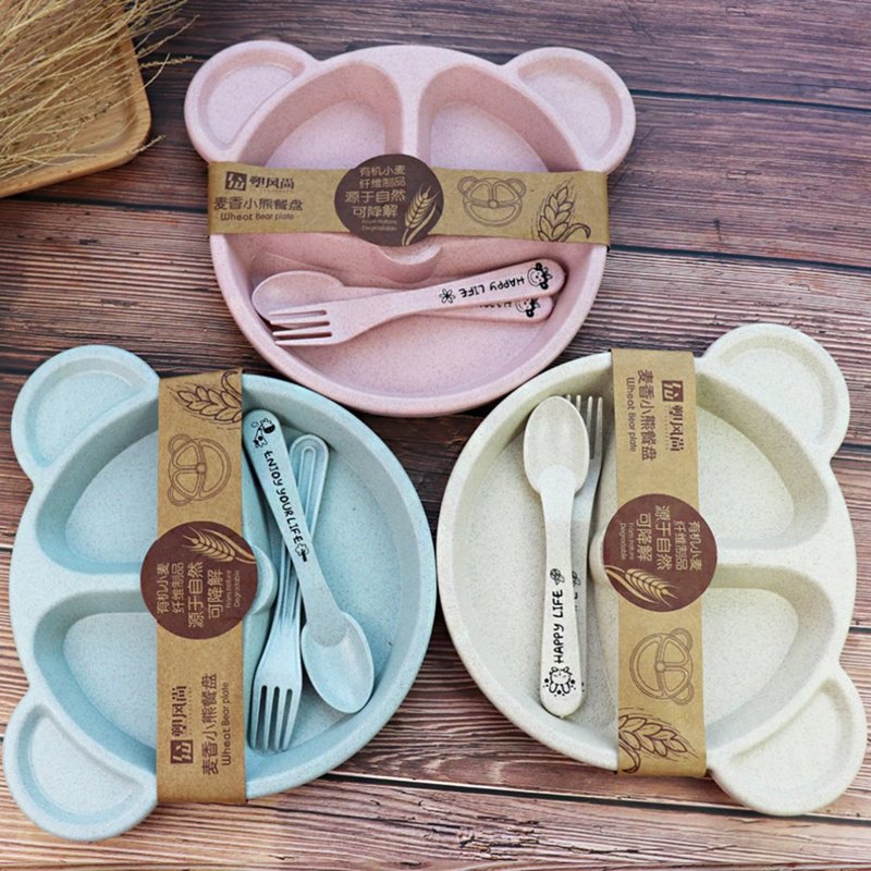 New Fractal Bear Kids Plate Set Easily Attract Kids&