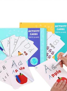 Rewritable Alphabets Flash Cards Marker Sharpener Kit
