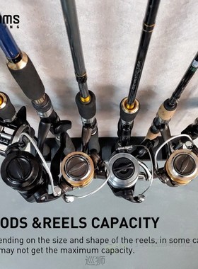 WV1 Vertical 6-Rod Rack Fishing Pole Holder Wall Mount Modul