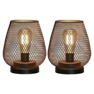 Metal Cage Table Lamp , Accent Cordless Lamp with LED Bulb B
