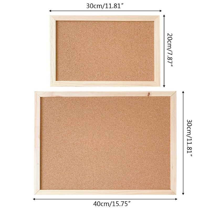 Cork Wood Wall Hanging Message Bulletin Board Frame Notice N