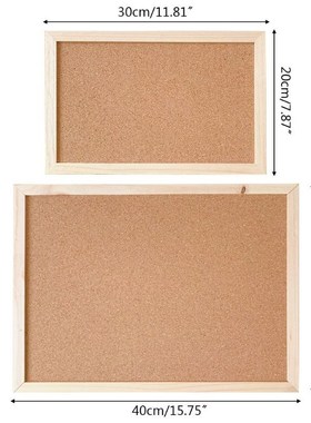 Cork Wood Wall Hanging Message Bulletin Board Frame Notice N
