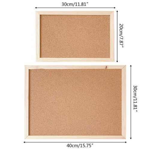Cork Wood Wall Hanging Message Bulletin Board Frame Notice N