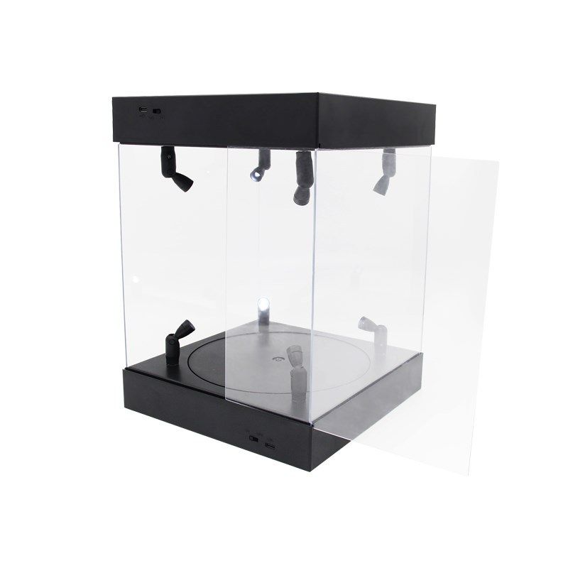 Acrylic Display Case Self-Install Clear Cube Box With turnta