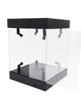 Acrylic Display Case Self-Install Clear Cube Box With turnta