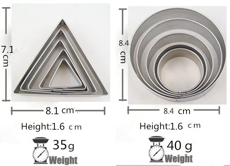 5 pcs/Set Round/Heart/Flower/Star Shape Cookie Cutter Stamp