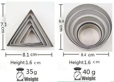 5 pcs/Set Round/Heart/Flower/Star Shape Cookie Cutter Stamp