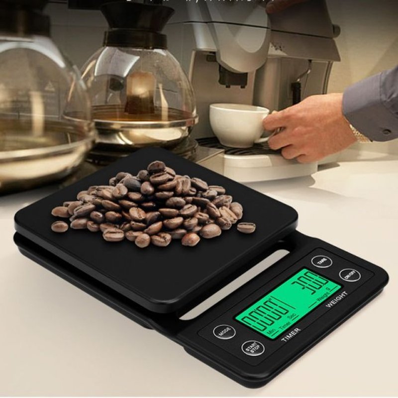 Protable 3KG/5KG Digital Drip Coffee Scale With Timer LCD El
