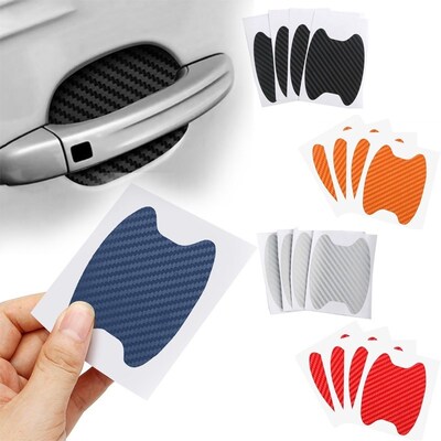 4Pcs/Set Car Door Sticker Carbon Fiber Scratches Resistant C