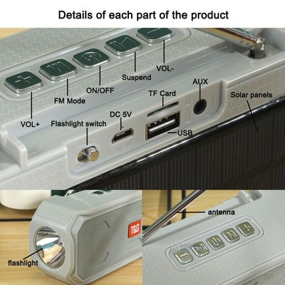2021 The latest solar charging wireless bluetooth speaker st
