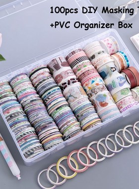 Sharkbang 100pcs with PVC Box Washi Tape Scrapbook DIY Maski