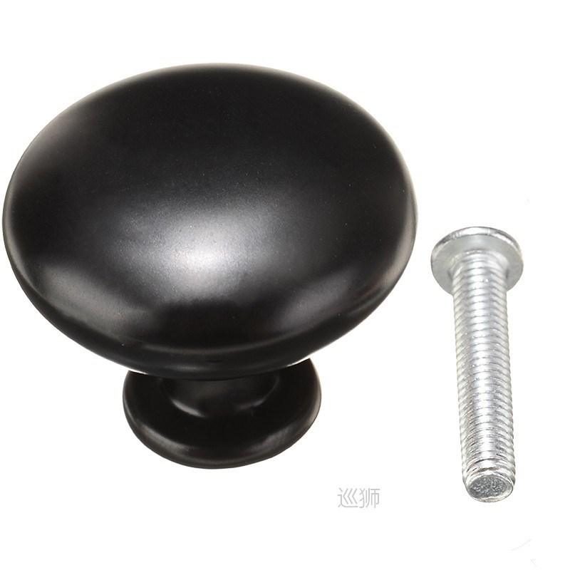 10pcs Black Zinc Alloy Cabinet Drawer Knobs Round Pull Knob