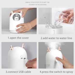 Air Humidifier 300ML Cute Rabbit Ultra-Silent USB Aroma Esse
