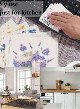 6pcs Mixed Fruit Swedish Dishcloths Reusable Dish Towels