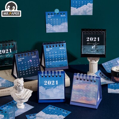 2021 mini Calendars Creative Desktop Ornats Portable Work No