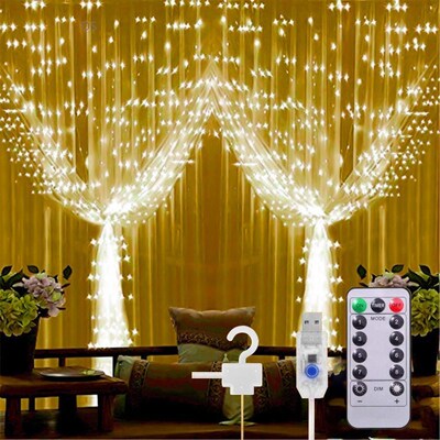 Christmas Curtain Lights 300 LED Fairy String Twinkle Light