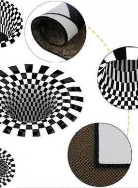 Vortex Illusion Rug 3D Trap Effect Bottomless Hole Carpet
