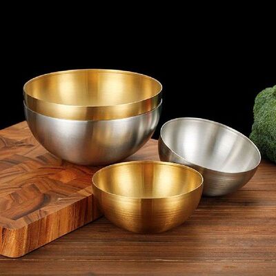 Large Capacity Stainless Salad Bowls Korean Soup Rice