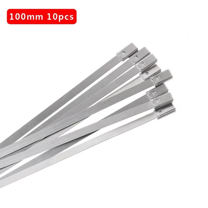 10PC Stainless Steel Metal Cable Tie Zip Wrap Exhaust Heat S